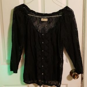 Hollister Tie up lace long sleeve top